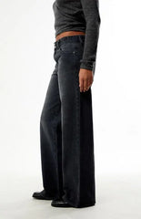 Pacsun Casey Low Rise Baggy Jeans Tonal Plaid Washed Black