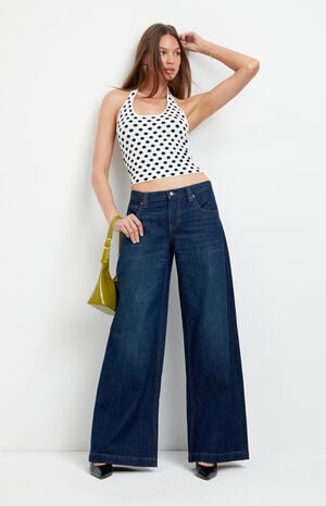 Pacsun Sloane Low Rise Ultra Baggy Jeans Dark Blue