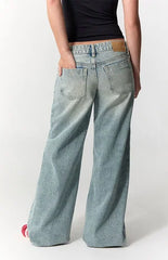 Pacsun Kaia Ultimate Low Rise Baggy Jeans Light Blue Acid Wash