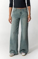 Pacsun Casey Low Rise Baggy Jeans Medium Wash Blue