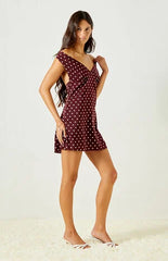 Beverly and Beck Grace Off-The-Shoulder Polka Dot Mini Dress