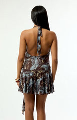 Third Charm Nikki Printed Wrap Mini Dress