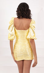 Satin Dress in Yellow
