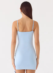 Hypnosis Mini Dress Blue Mocha Dot