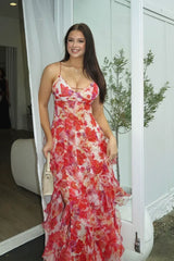 Duttini | Floral Print Ruffled Maxi Dress