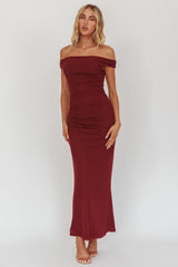 Bloom Mesh Midi Dress Wine