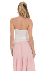 Strapless Slits Top in White