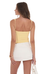 Front Tie Vest Top in Yellow