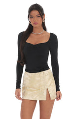 Floral Jacquard Skort in Champagne