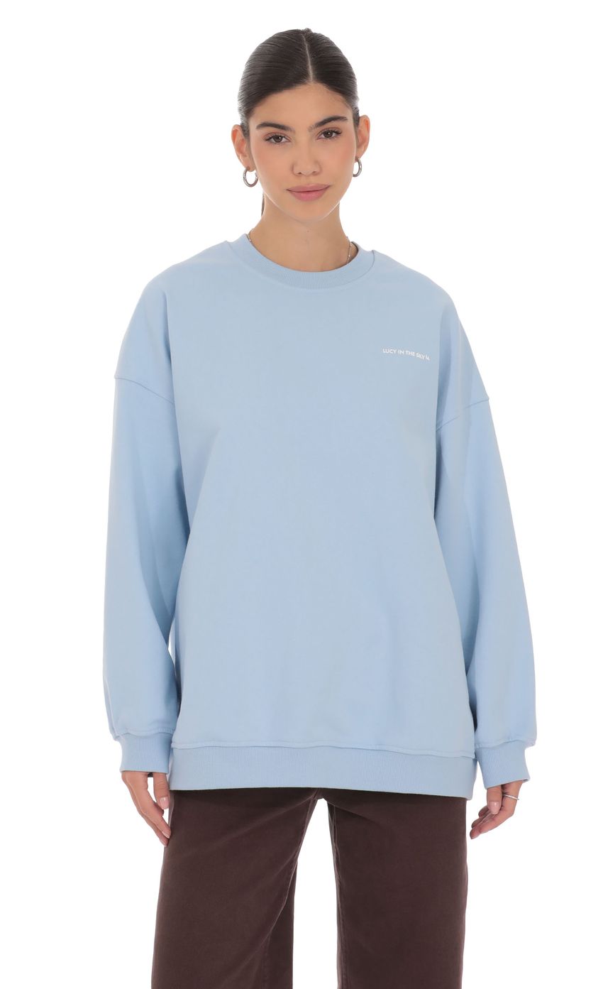 Lucy Oversized Crewneck in Blue