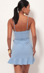 Ruffle Dress in Pastel Blue