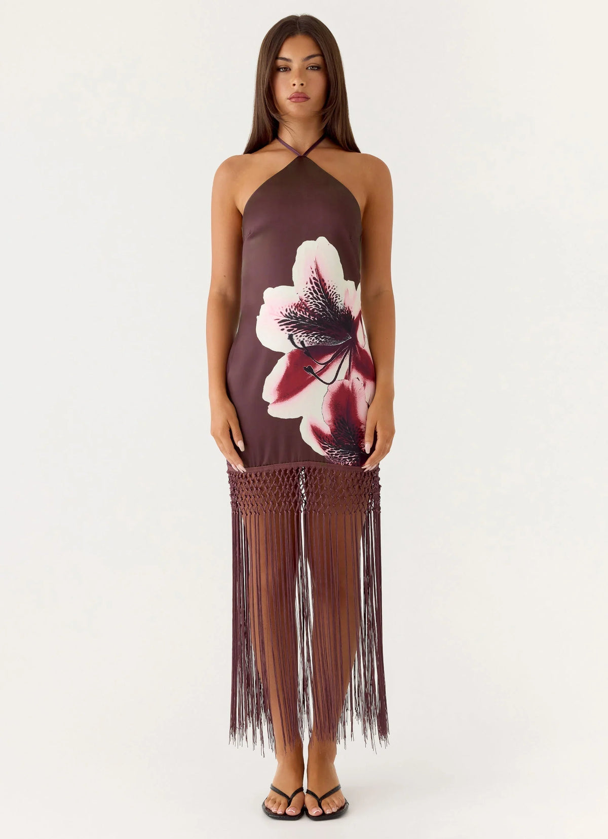 Niahvette Midi Dress Burgundy